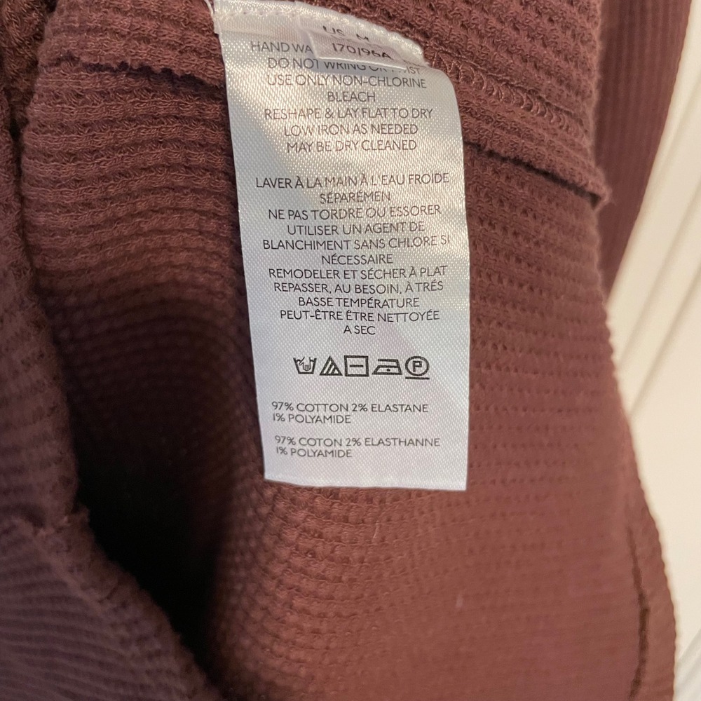 Free People We The Free All In Cuff Knit Waffle Thermal Top Medium - Picture 7 of 7
